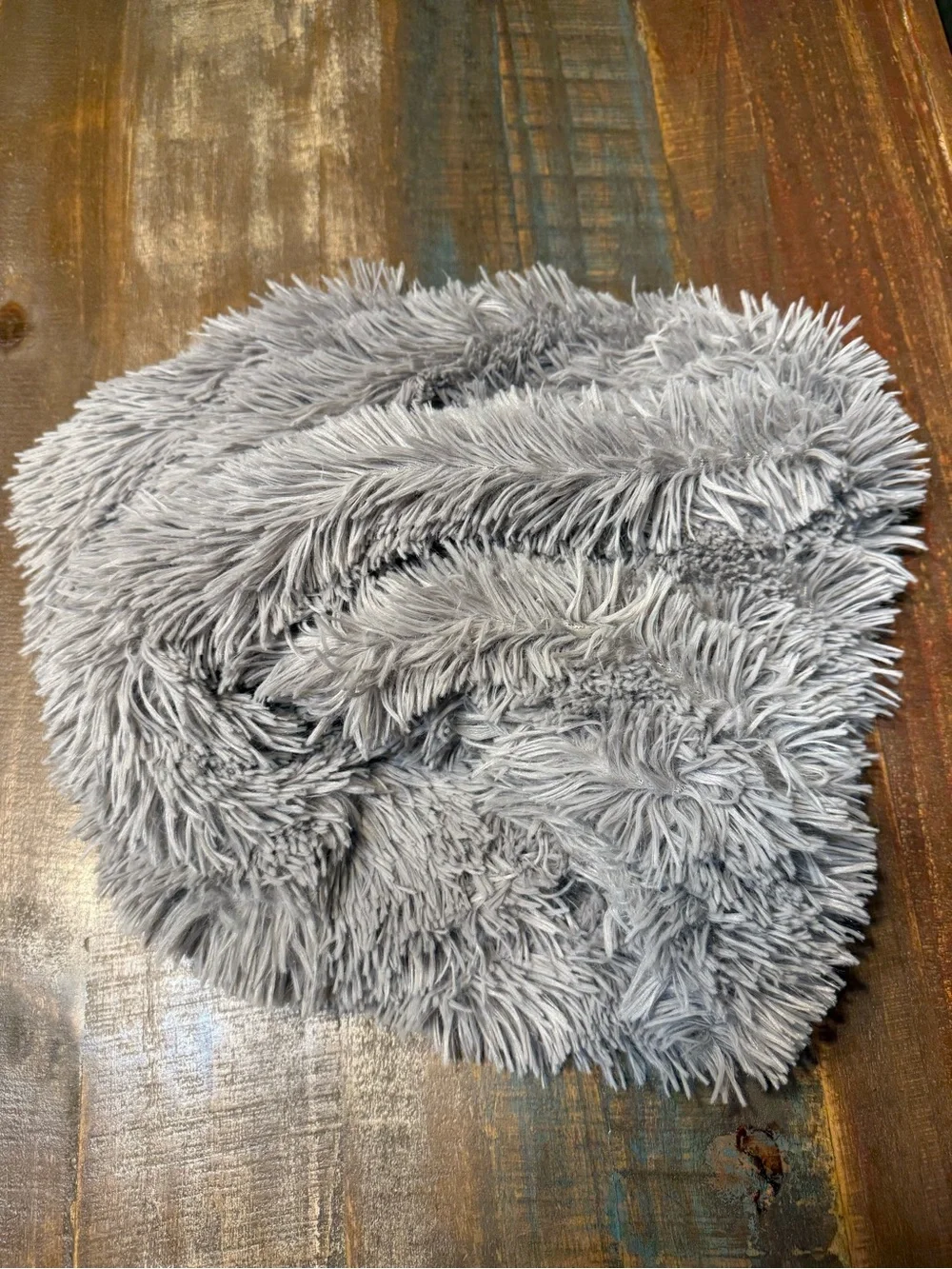 Maurices Gray Faux-Fur Infinity Scarf